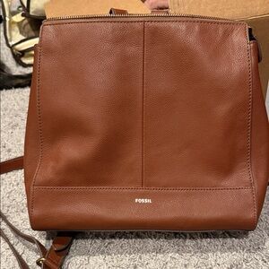 Fossil Chestnut Leather Shoulder Bag